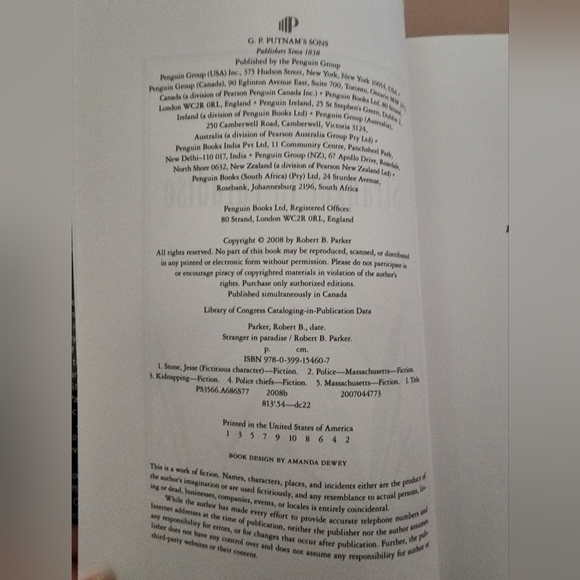 Robert B Parker "Stranger in Paradise" A Jesse Stone Novel # 7-Hardback Book - Picture 7 of 8